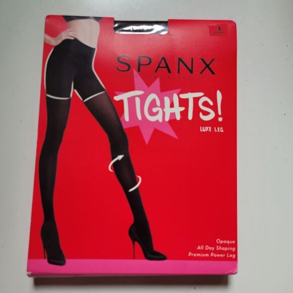 NEW SPANX LUXE LEG SHAPING POWER LEG BLACK TIGHTS 115-150 LB MEDIUM NWT - Picture 1 of 4